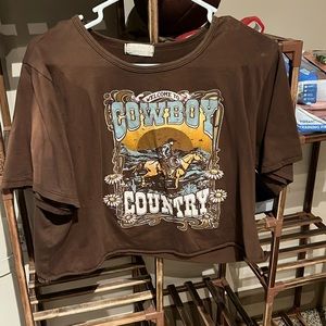 Altar’d State Brown Cropped Tee